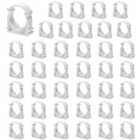 40 Pièces 16mm Clips de Tuyau en PPR Blancs,Clips Fixes pour Conduits d'eau,Support de Fixation en U pour Tuyaux d'eau,pour les Cuisines (1/5)