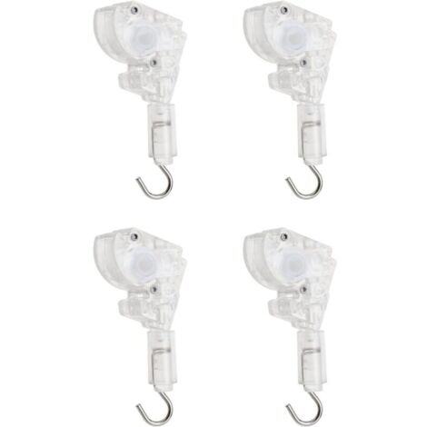 Lot de 4 mécanismes d'inclinaison pour stores vénitiens de 2,5 cm avec engrenage en forme de D de 1,6 cm - Crochet de connexion en métal pour mini stores vénitiens (1/5)