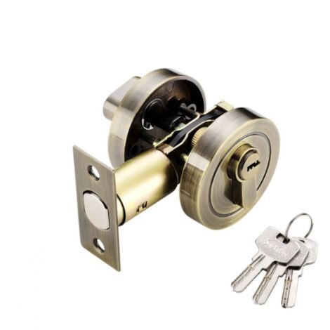 Verrou de Porte Bronze en Alliage de Zinc avec Clé Serrure Fiable pour Sécuriser Votre Maison (1/4)
