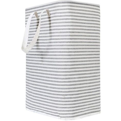 Panier linge pliable 75 L gris – Poignées longues, chambre, jouets (1/5)