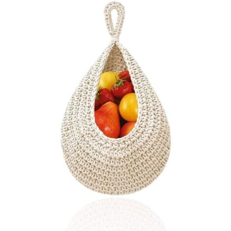 Panier Fruit Suspendu - 1 pièce, Panier Fruit Suspendu Blanc 21x27cm - Pour Cuisine/Salon/Chambre (1/5)