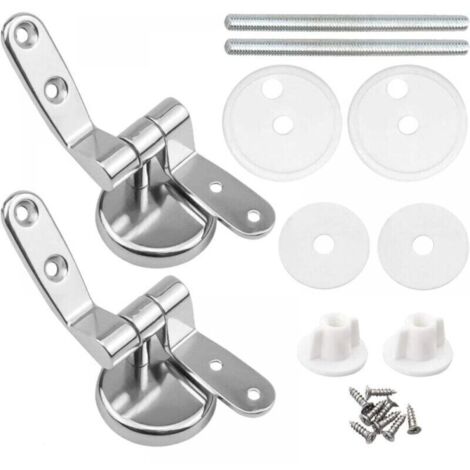 Charnière de siège de toilette, accessoires de siège de toilette en alliage de zinc [argent] (1/5)