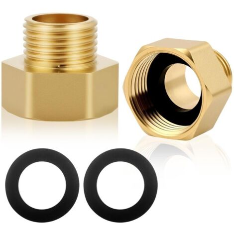 2 Pièces Réducteur en Laiton Adaptateur, 3/4 "Femelle à 1/2" Mâle BSP Filetage en Laiton Douille Hexagonale Connecteur de Réduction, Réducteur Femelle Mâle, pour la Conversion de Tuyau (1/5)