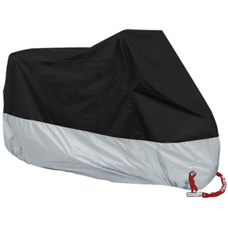 Housse de Moto Extérieure 210D Oxford Imperméable – Bâche Moto Anti-Rayures & Anti-Vent avec Œillets Antivol, Coutures Renforcées et Sac de Rangement – Taille L (1/5)