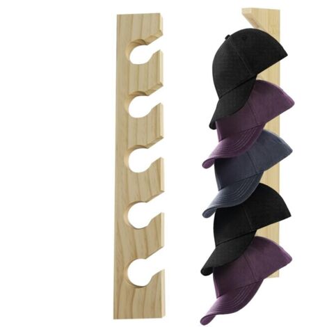 2 porte-chapeaux -Porte-chapeaux en bois -Fixation murale -Gagnez de l'espace (1/5)