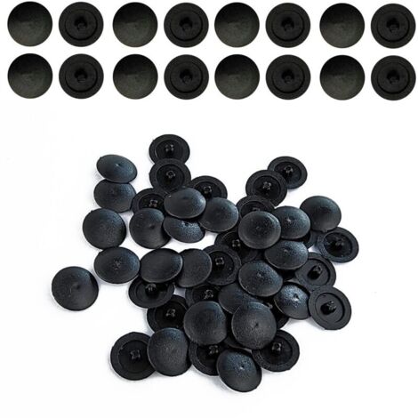 100 Pièces Capuchon de Vis Cruciforme, 12mm Anti-Rouille Cache Vis, Cache Vis Cruciformes en Plastique Noir, Cache de Vis Cruciformes à TêTe Croix (1/5)
