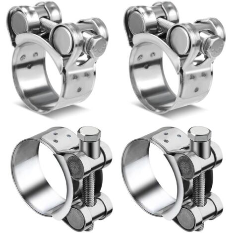 Collier Serrage Acier - 4 pièces, Collier Serrage Acier Inoxydable Réglable 32-35mm - Pour Tuyaux/Échappement/Sècheuse (1/5)