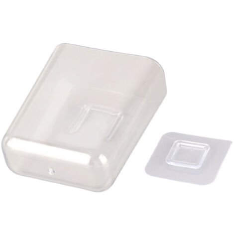 Bac de rangement adhésif transparent en plastique, support mural flottant, organisateur de bureau pour chambre et salle de bain. (1/5)