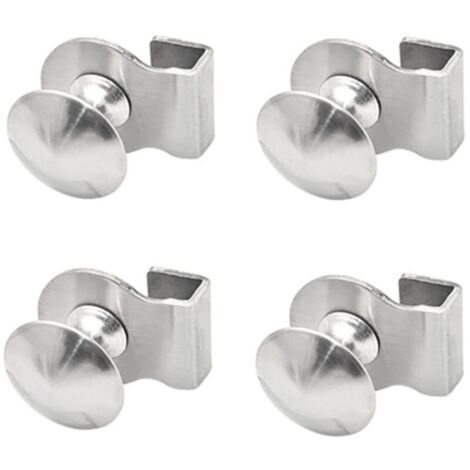 Poignée de porte en verre, poignée à clip en verre, alliage de zinc, sans perçage, clips de porte, pinces, poignées pour verre, 3-5 mm, vitrines, armoires, tiroirs (A(4PCS) (1/5)