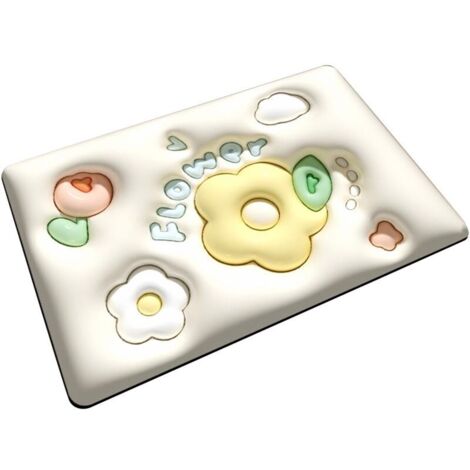 Tapis de bain en diatomite antidérapant – Effet 3D fleurs – 40 × 60 cm – Modèle LTH-005 (1/5)