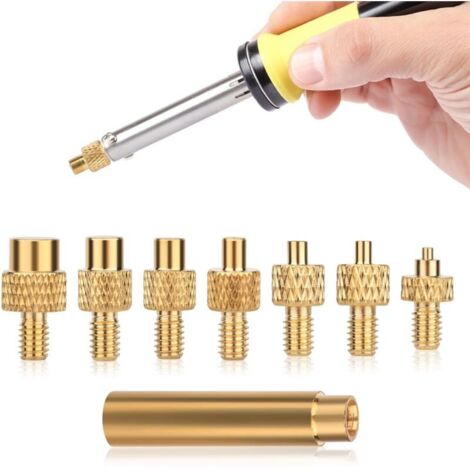 8 pcs Pannes de fer à Souder aide à la Fusion pour M2 M2.5 M3 M4 M5 M6 M8 T18, Weller Série ST Pannes de fer à Souder Accessoires pour Imprimante 3D Inserts Filetés écrous de Fusion (1/5)