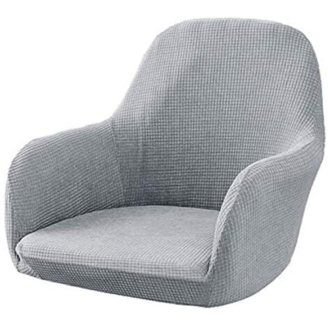 Housse de chaise extensible style européen, modèle une pièce, coloris gris argenté, ajustement élégant (1/5)