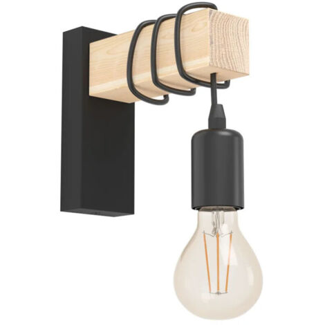 Bois natureldirigéapplique murale,E27Pied de lustre, style rétro scandinave (ampoule non incluse) (1/5)