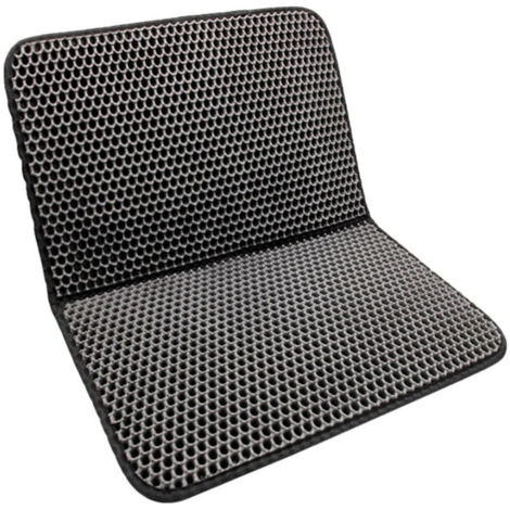 Tapis de litière pour chat, noir, 40x60 cm, pliable, motif nid d'abeille. (1/5)