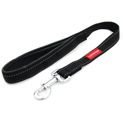 Laisse courte pour chien, poignée rembourrée, noir, taille grande (1/5)