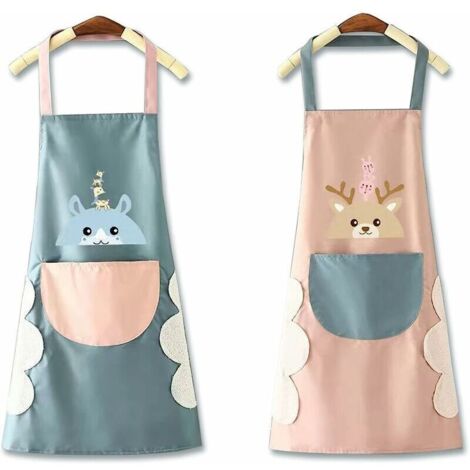 Tablier de cuisine imperméable, ensemble 2 pièces pour hommes et femmes, tablier ajustable avec poche, résistant aux taches, idéal pour la cuisine (restaurant, jardin, barbecue). (1/5)