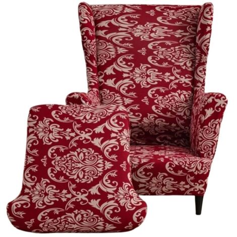Housse pour fauteuil à oreilles – Motif “Sherlock” – Extensible et enveloppante (1/4)