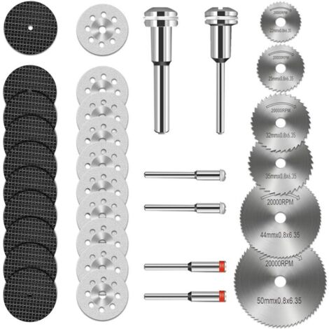 Ensemble de Disques de Coupe pour Outil Rotatif, Roues de Coupe Diamant pour Bois Métal, Lame de Scie Circulaire, Disque de Coupe en Résine, Meules Diamant pour Bois, Verre, Plastique, Pierre et Métal
