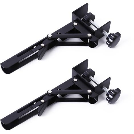 Lot de 2 Extension Bureau, 25,4cm Bureau étendu en Acier Inoxydable Plateau de Clavier Pliables Support D'étagères de Clavier Pinces en C Réglables Rallonge Table Pliable Pour Table DIY Bureau (1/5)