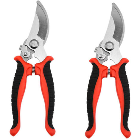 Lot de 2 sécateurs de jardin rouges, outils de coupe manuels pour jardinage (1/4)