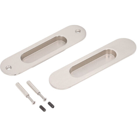 Poignées double face pour porte coulissante – Aluminium brossé modèle 9025 – Pour porte de salle de bain et placard (1/5)