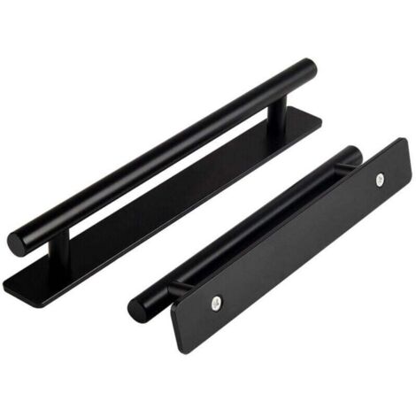 Lot de 2 Poignée de Meuble Autocollante, 150mm Poignées de Porte Coulissante Self-adhesive Furniture Handles pour Tiroir Meuble Cuisine Cuisine Home Decorating,noir (1/3)