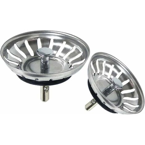 Passoire d'évier de cuisine, filtre de bouchon de passoire d'évier, égouttoir d'évier en acier inoxydable pour votre cuisine et salle de bain, diamètre 80 mm (lot de 2) (1/5)
