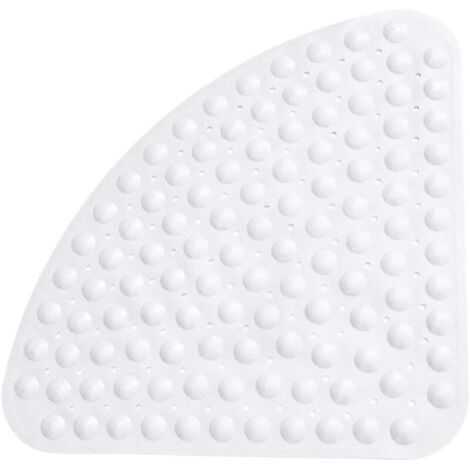 Duschmatten Douche antidérapant, tapis antidérapant, anti-bactérien, Anti-Moisissure,quart de cercle, les Angles, Badewannenmatten tapis de bain à Ventouses pour la Baignoire Douche 54 x 54 cm - Blanc (1/4)