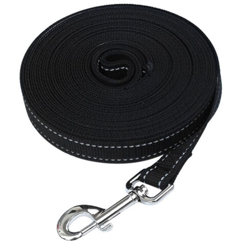 Laisse de pistage pour chien, 10 m, réfléchissante, robuste, noir (1/4)