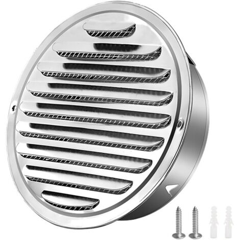 Grille D'aération en Acier Inoxydable 100mm, Grilles de Ventilation Rondes en Acier Inoxydable Grille de Protection avec Filet Anti-Insectes Grille Aeration Ronde pour Garage Cuisine Armoire (1/5)