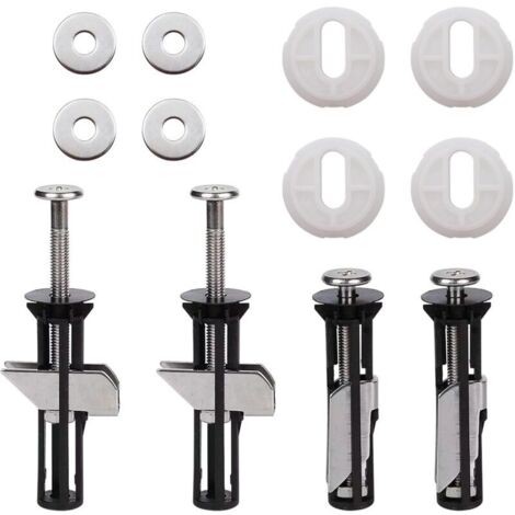 4 Pièces Fixation Abattant Wc Vis pour Siège Set de Vis pour Siège de Toilette Kit de Boulons pour Fixation Cuvette Wc Toilet Seat Bolts Vis de Fixation Wc pour Charnière Couvercle Toilette (1/5)