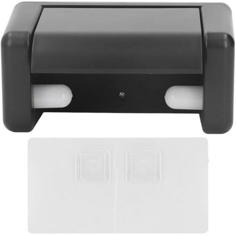 Boîte murale pour papier toilette – Sans perçage, autocollante – Anti-humidité – Noir (1/5)