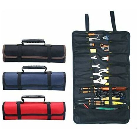 Sac à outils 22 poches, organisateur d'outils portable Oxford 601D, trousse de rangement pour outils pliable/enroulable (outils non inclus), pour jardinier/électricien/charpentier (1/5)