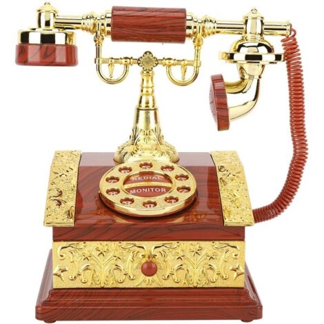 Objet de décoration de bureau rétro, boîte de rangement pour musique de téléphone à cadran (1/5)