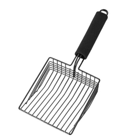 Lot de 2 pelles à litière pour chat en métal – Noires – Pelle robuste (1/5)