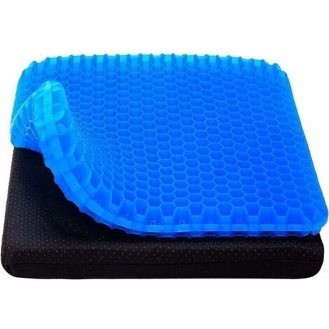 Memory Gel Coussin, coussin de gel Orthopédique Ergonomique Chaise de Bureau, la Voiture Anti-Escarres Steißbeinkissen (Bleu) (1/5)