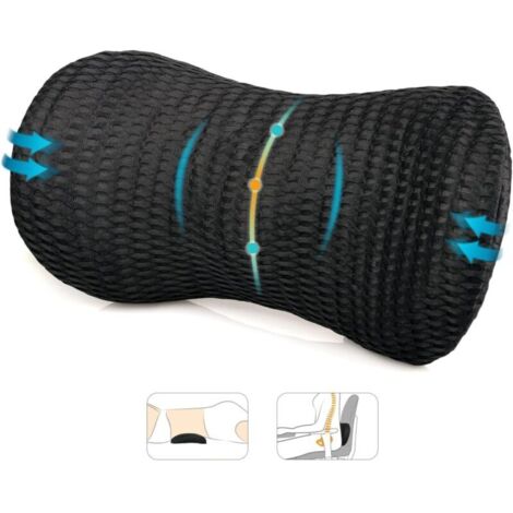 Coussin de soutien lombaire – Maille 4D – Noir – Pour chaise et siège (1/5)
