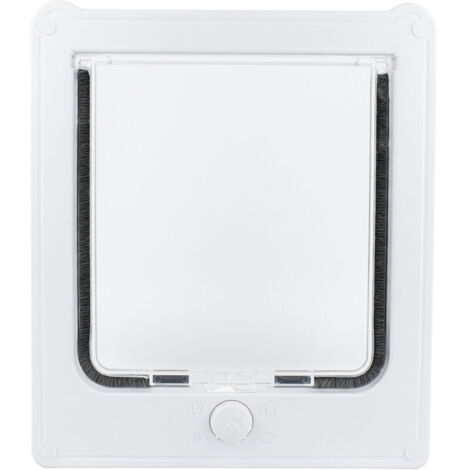 Chatière blanche ajustable 4 positions - Cadre 23.5 x 27.5 cm - Pour chat, avec système de verrouillage sécurisé (1/5)