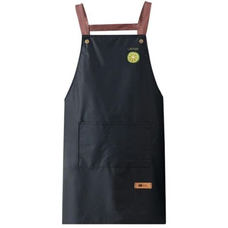 Tablier de Cuisine Réglable, Tablier de Cuisine, Tablier de Cuisine Femme Homme, Tablier Imperméable, Tablier de Style H Back, Tablier Réglable avec 2 Poches,Tablier de Barbecue, Tablier Chef, Noir (1/5)