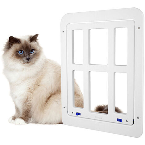 Chatière blanche pour chat - Taille S - Cadre 25 x 31.5 cm - Étanche, isolation thermique et phonique (1/4)