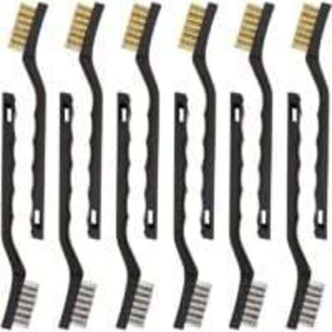 Lot de 12 Mini Brosses Métalliques en Acier Inoxydable Brosse pour Nettoyage en Laiton pour Nettoyer Frottement et Rouille des Scories de Soudage (1/5)