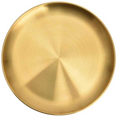 Ronde plateau en acier inoxydable, l'or, 23 cm,Style 1 (1/5)