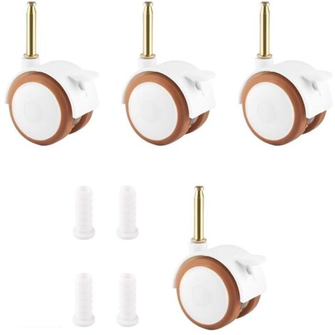Quatre roulettes pivotantes en caoutchouc, spécialement conçues pour le mobilier enfant, adaptées aux berceaux, berceaux (1/5)