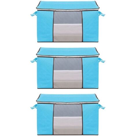 3 Pièces Grand sac de Rangement, petit sac à usages multiples Pliable Unterbett Bedside, de Stockage avec une Poignée, la Conservation des Couvertures, des Vêtements, des Couvertures, des Oreillers de (1/4)