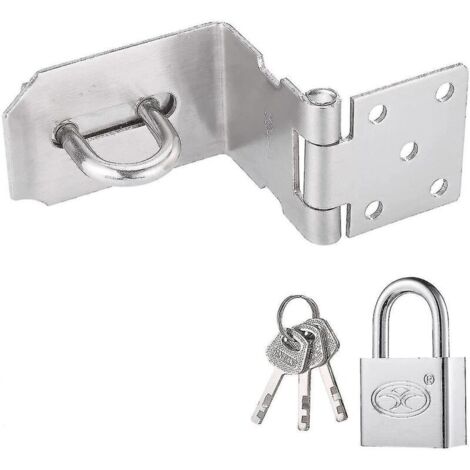 1Ensemble de cadenas - 4pouce90Plaque de verrouillage de degré +30Cadenas en fer plaqué de 2,5 cm, avec3Mettez la clé (1/5)
