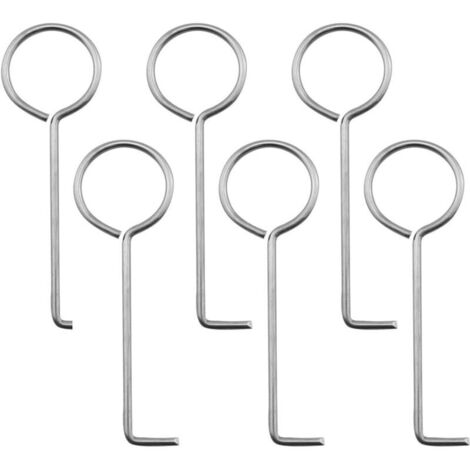 Lot de 6 clés de vidange en acier inoxydable - crochet de levage - extracteur - pour canalisations de douche (1/5)