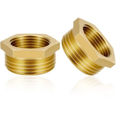 2 Pièces Réducteur en Laiton Adaptateur, 1/2 "Femelle à 3/4" Mâle Filetage en Laiton Douille Hexagonale Connecteur de Réduction, Réducteur Femelle Mâle, pour la Conversion de Tuyau (1/5)