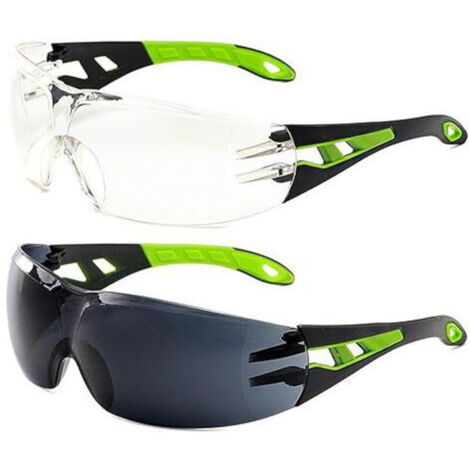 Lot de 2 lunettes de sécurité, lunettes de protection, lunettes de sécurité légères pour intérieur/extérieur, chasse, sport, tir, pêche, sécurité du travail (1/5)