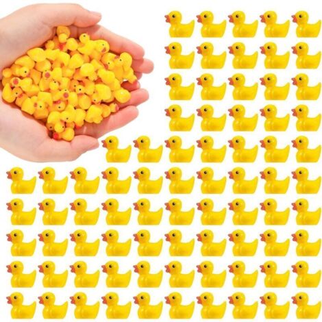 Lot de 100 Mini Canard en résine Mini Canards - Petites Figurines Miniatures Figurines De Canard Figurines Miniatures Décoration pour Bricolage - Aquarium Jardin Paysage - Maisons de poupée (1/5)