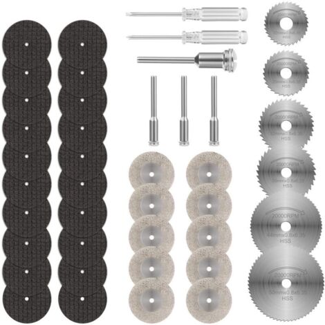 Disques de Coupe Dremel 36PCS, Kit Lames Scie Circulaire HSS Diamant Résine, Coupe Bois Métal Plastique, Outil Rotatif (1/5)